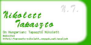 nikolett tapaszto business card
